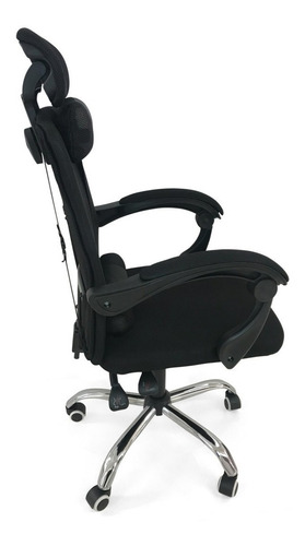 Iko Shop Silla gamer ergonómica negra con tapizado de tela