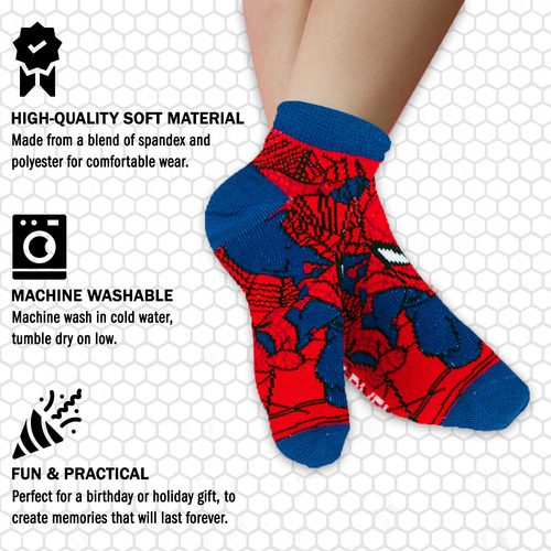Calcetines De Spider-man Para Niños 10 Pares Corte Bajo 3-9
