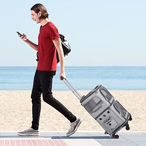 Imagen 7 de 7 de Mochila Con Ruedas Transportadora De Doble Compartimento