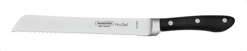 Cuchillo Para Pan 8 Acero Inoxidable Prochef Tramontina Color Negro