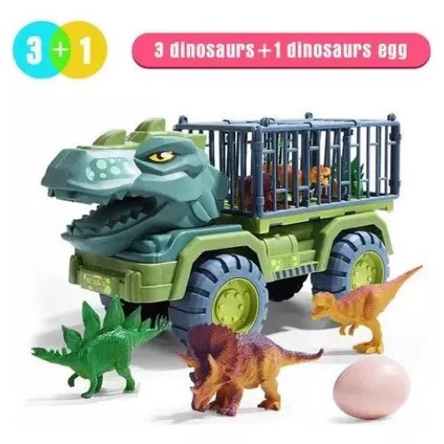 Carrinho Dinossauro Rex com 12 Dinossauros