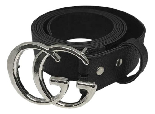 Cinturones Para Mujer En Talles Grandes Ecocuero Charco Xxl Negro Lisa 110