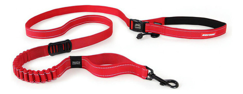 Correa Para Perro Manos Libres Road Runner Ezydog Zero Shock Color Rojo