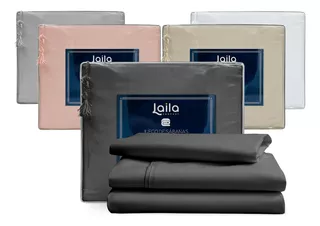 Juego De Sabanas Matrimoniales, Premium Tacto Egipcio, Laila Color Gris oscuro Diseño de la tela Liso