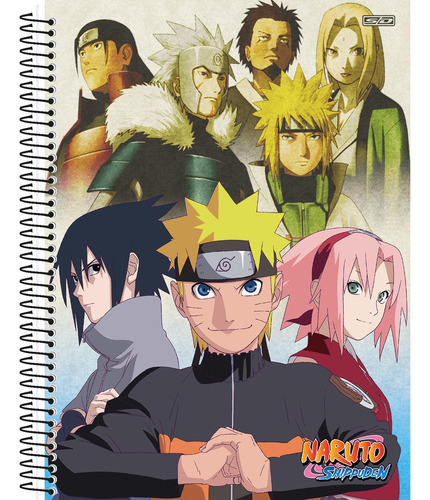  São Domingos Naruto Shippudern Universitário 160 folhas  pautada decorada 10 assuntos unidade x 1 27.5cm x 20cm naruto shippuden