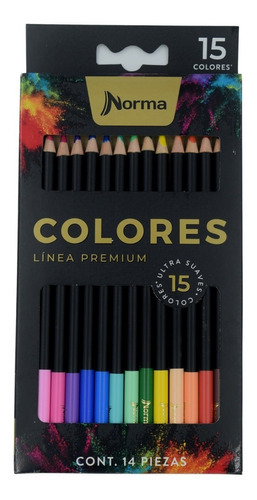 Lápices De Colores Norma Premium Suaves Caja Con 14 Piezas