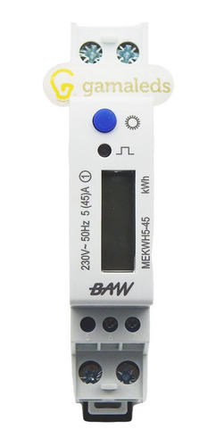 Imagen 3 de 6 de Medidor Monofasico Luz Consumo Kwh Riel Din Baw R