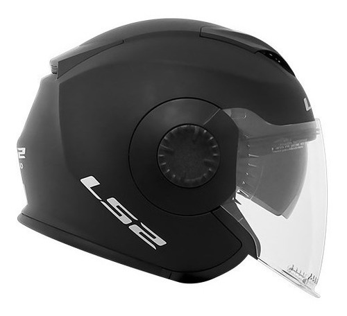 Capacete Ls2 Aberto Verso Of570 Monocolor Preto Fosco