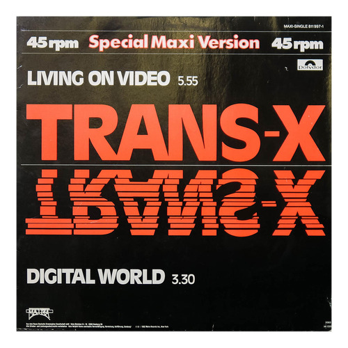 Trans-x - Living On Video |12  Maxi Single - Vinilo Usado