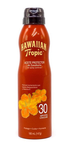 Aceite Protector De Zanahoria Hawaiian Tropic Fps 30 180 Ml