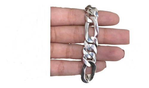 Pulseira De Prata 925 13mm Maciça 3x1 Escamada 19 Cm