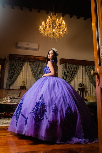 Imagen 9 de 10 de Vestido Quinceañera Glitter Aplicaciones Quince Años Xv