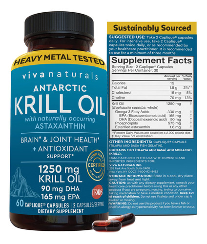 Viva Naturals Aceite De Kril, 100&nbsp;% Puro, Aceite De Kri