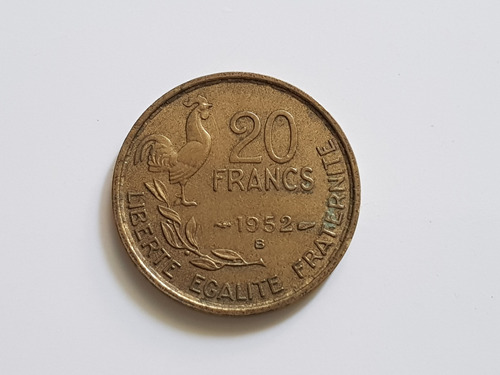 Moneda Francia 1952 20 Francs Ceca  B  - Beaumont-le-roger