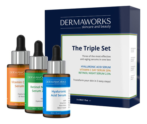 Dermaworks Skin Care Face Serum Set - 1 X Suero De Vitamina