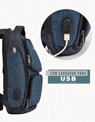 Mochila Para iPad Tablet Elegante Bonita Calidad Us Urban Color Azul Diseño de la tela Liso