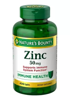 Zinc 50mg Nature's Bounty Sistema Inmunológico 400 Tab (usa)
