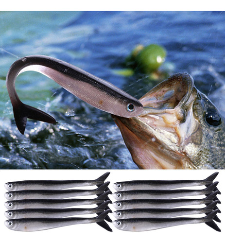 10 Señuelos De Suaves Equipo De Biónico Suave Para Agua Sala