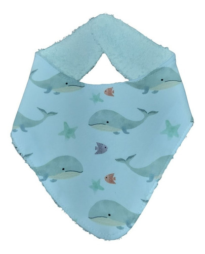 Imagen 2 de 3 de Hermoso Babero Bandana Ballenitas