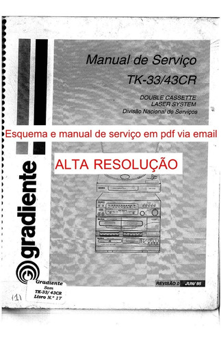 Esquema Gradiente Tk-33 Tk33 Tk-33rc Tk33rc Em Pdf Via Emai (Usado)
