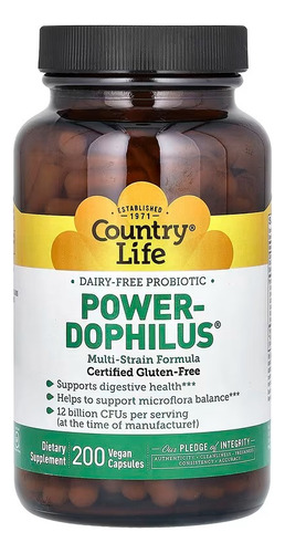 Country Life Power Dophilus Probioticos 200 Capsulas Sabor Sin Sabor