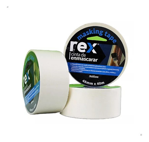 Cinta Masking Tape - Enmascarar - 48mm X 40m - Rex 3 Unid 