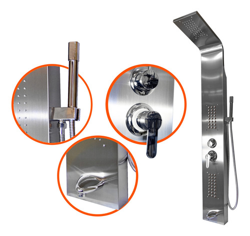 Columna De Ducha Escocesa Hidromasaje Jets Duchador Metal