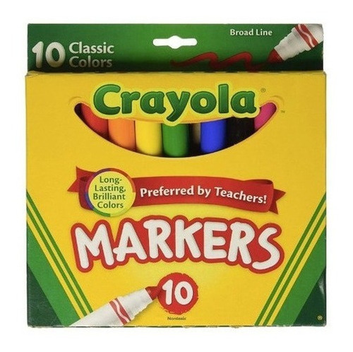 10 Plumones Crayola Colores Vividos Surtidos