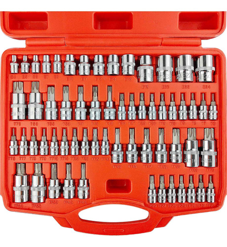 Eaceliy Juego 60 Llave Vaso Master Torx Acero S2 Cr-v E4-e24