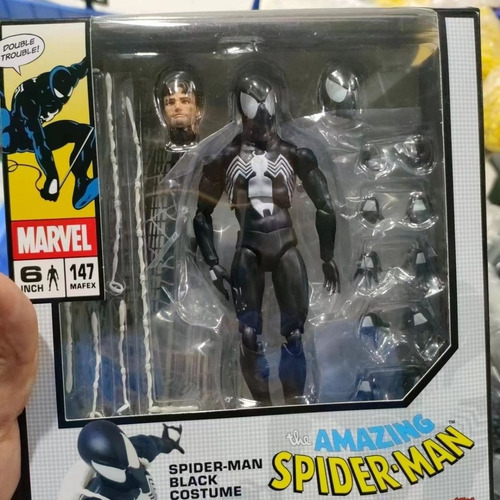 Maqueta Móvil De Figura De Acción Mafex 147 Black Spiderman,