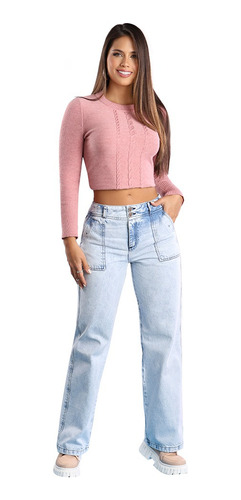 Rapunzel T&t: Jeans Palazzo En Azul Hielo Froster
