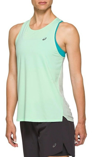 Playera Tank Asics Mujer Verde Race Sleeve Run 2012a787301