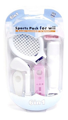 Combo Nintendo Wii 6 En 1 Golf Raquetas Rosado Niñas Sport