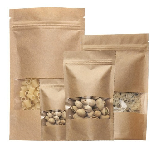 Bolsa De Embalaje Para Alimentos Papel Kraft 23x33+5 100 Und