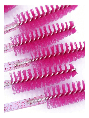 Pack 50 Cepillos De Pestañas Y Cejas Desechables Rosados Set