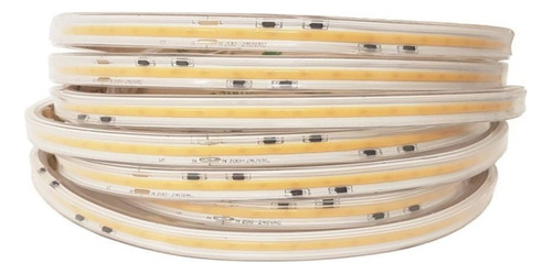 Tira Led Calida 2mts Neon Flex Cob 220v Siliconada Flexible