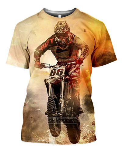 Camiseta De Motocross Con Estampado 3d De Verano