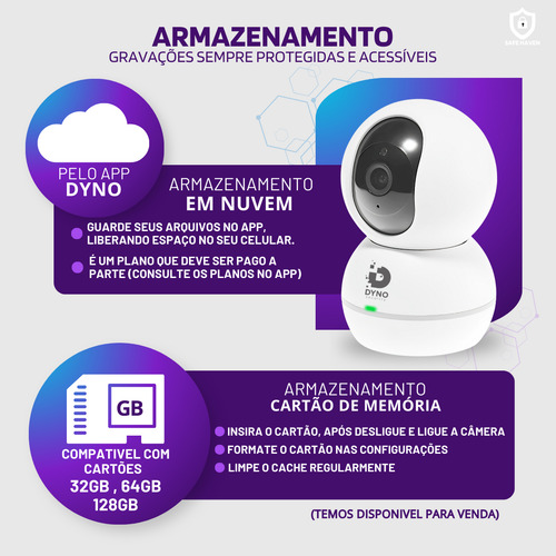 Câmera Segurança Babá Eletrônica Pet C/ Visão Noturna E Som Cor Branco