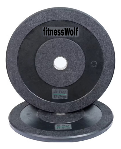 Kit 2 Anilhas 5kg Crossfit Vulcanizadas Olímpica
