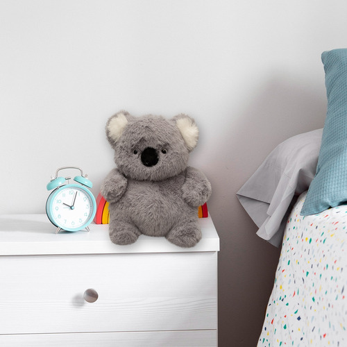 Peluche Mediano De Animales Ultra Suave Y Esponjoso Color Gris Oscuro
