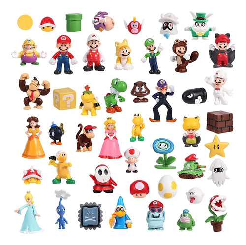 Lote De 48 Figuras Super Mario Bros: Mario, Luigi, Peach ...