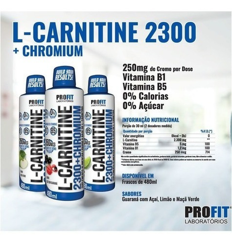 Imagen 3 de 4 de L-carnitina Liquida 480ml Profit Labs