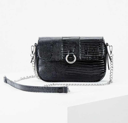 Cartera Mini Croco Negra 