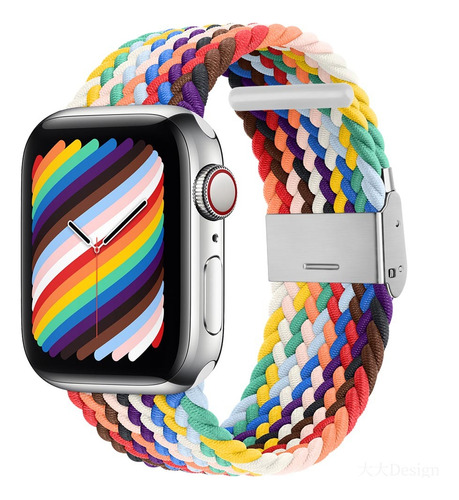 Correa Nylon Trenzado +hebilla Para Apple Watch Todas Series