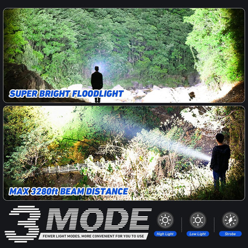 Linternas Led Recargables Ipx7 - Alto Lumenes Y Modo Flash