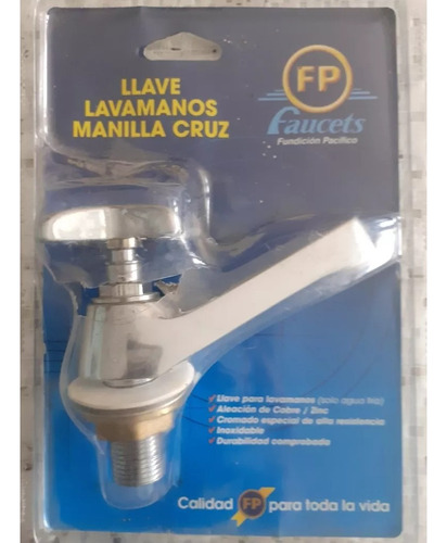 Llave Para Lavamanos Manilla Cruz. Fundición Pacífico. 