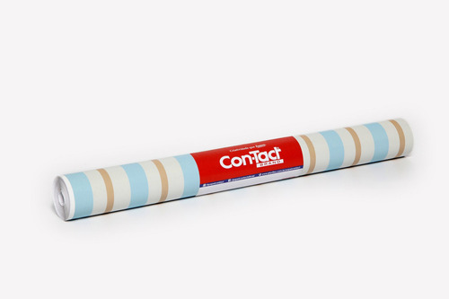 Papel adhesivo con varios estampados de 3 m x 45 cm, color azul rayado para niños