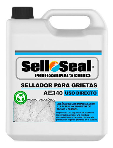 Sellador Acrílico Para Grietas Y Fisuras 4 Lts - Selloseal Color Transparente