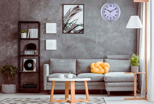 Reloj Pared Metal Siklos Gc1201 30cm Silencioso Blanco Plateado