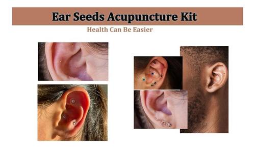 Kit De Acupuntura De Semillas De Oído Con Lápiz De Manual De